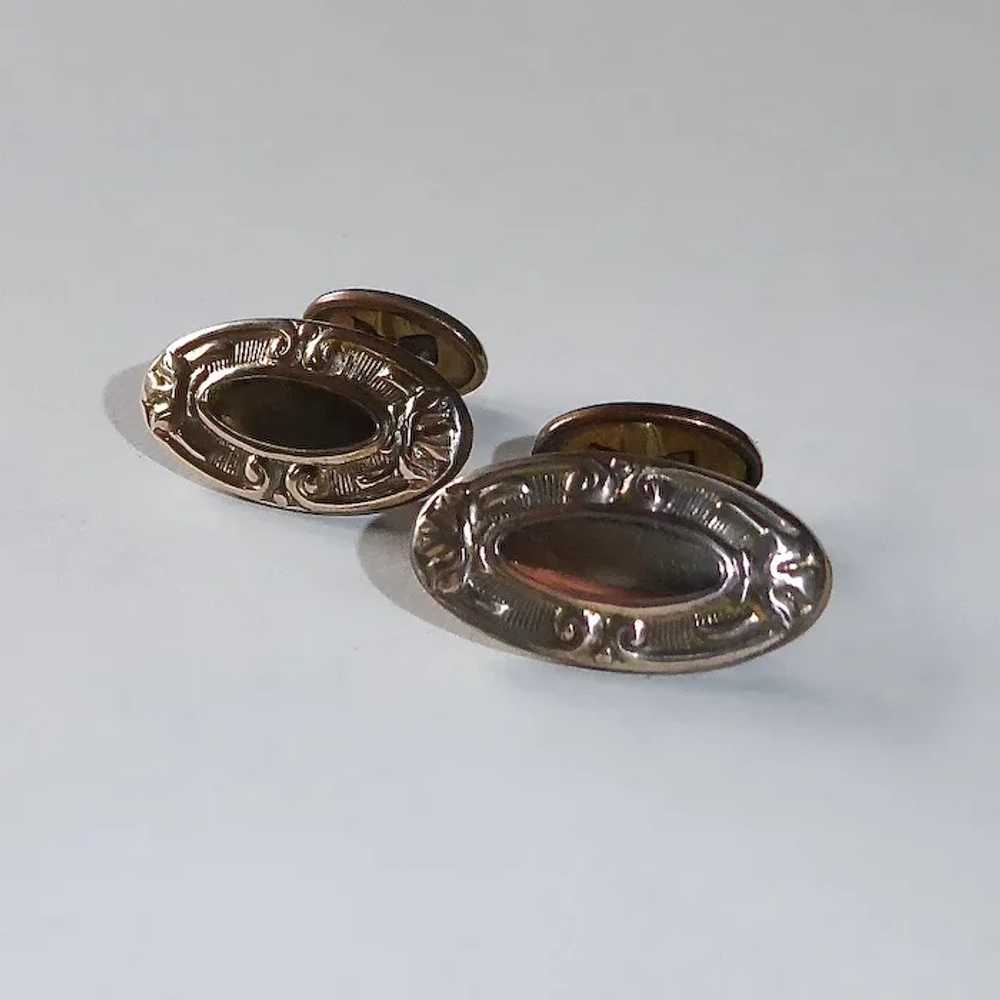 Victorian Gold Filled Flip Back Cufflinks - image 4