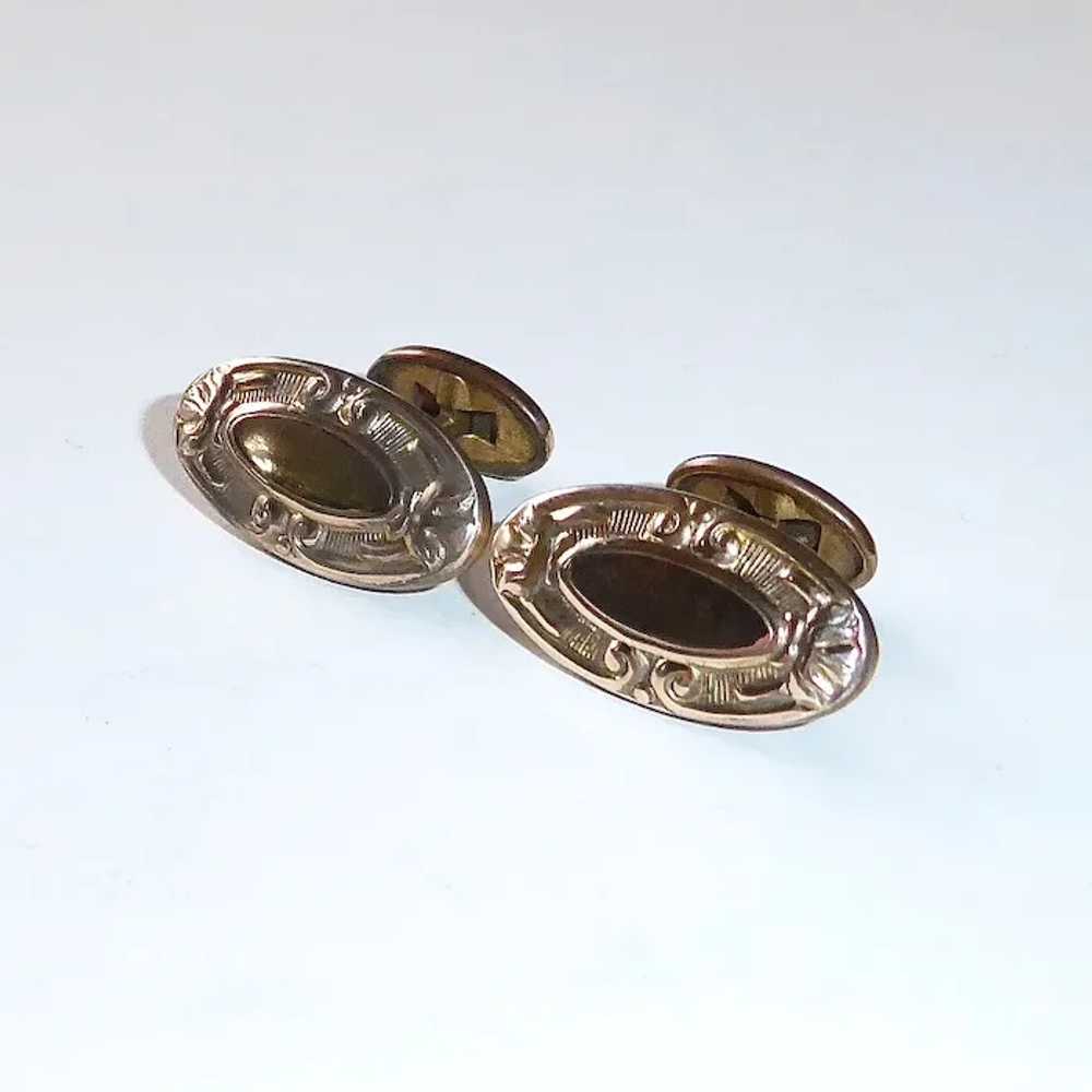 Victorian Gold Filled Flip Back Cufflinks - image 6