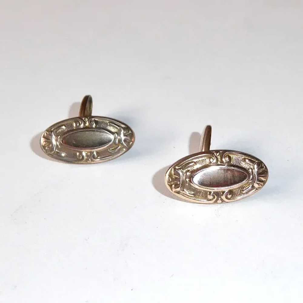 Victorian Gold Filled Flip Back Cufflinks - image 8