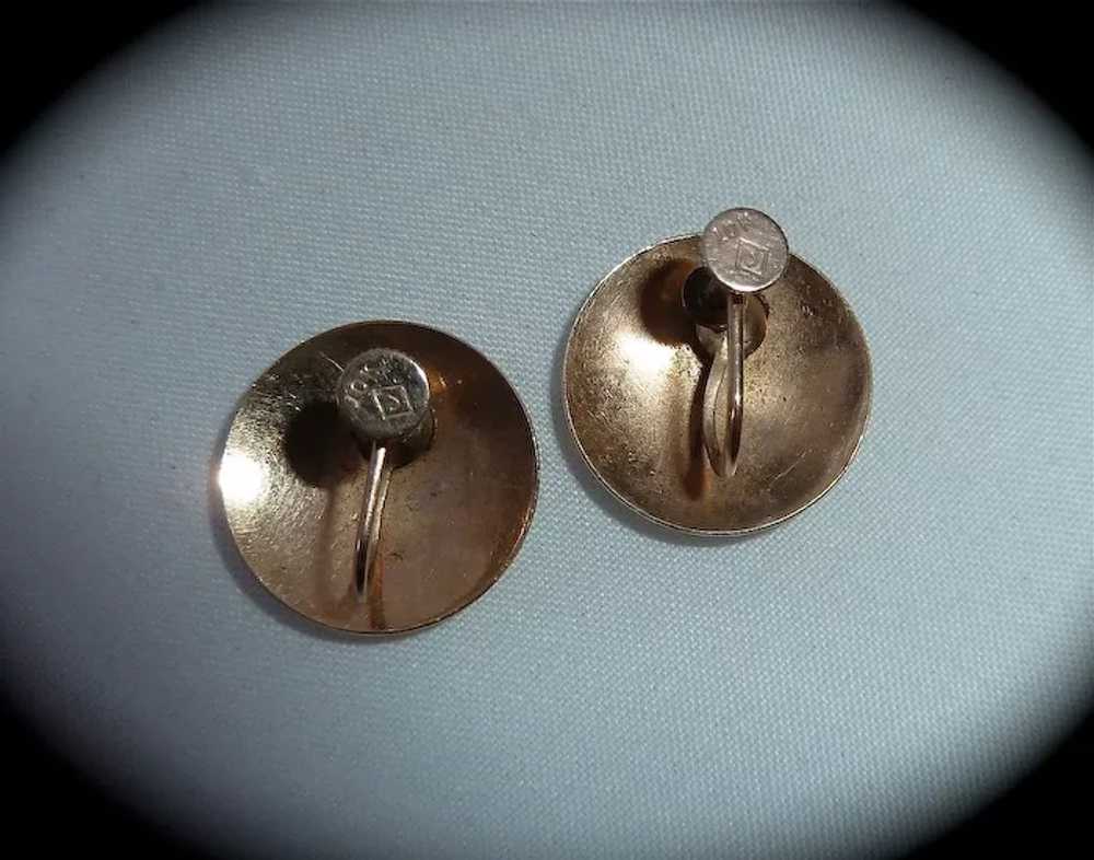 Vintage 10k Yellow Gold Dome Screw Back Earrings - image 7