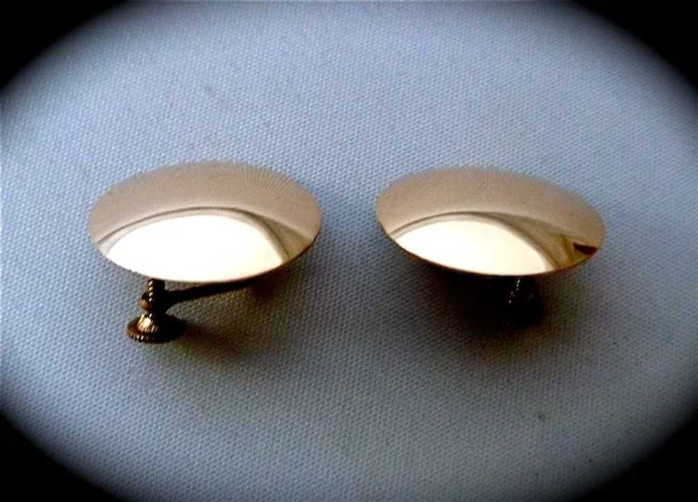 Vintage 10k Yellow Gold Dome Screw Back Earrings - image 8