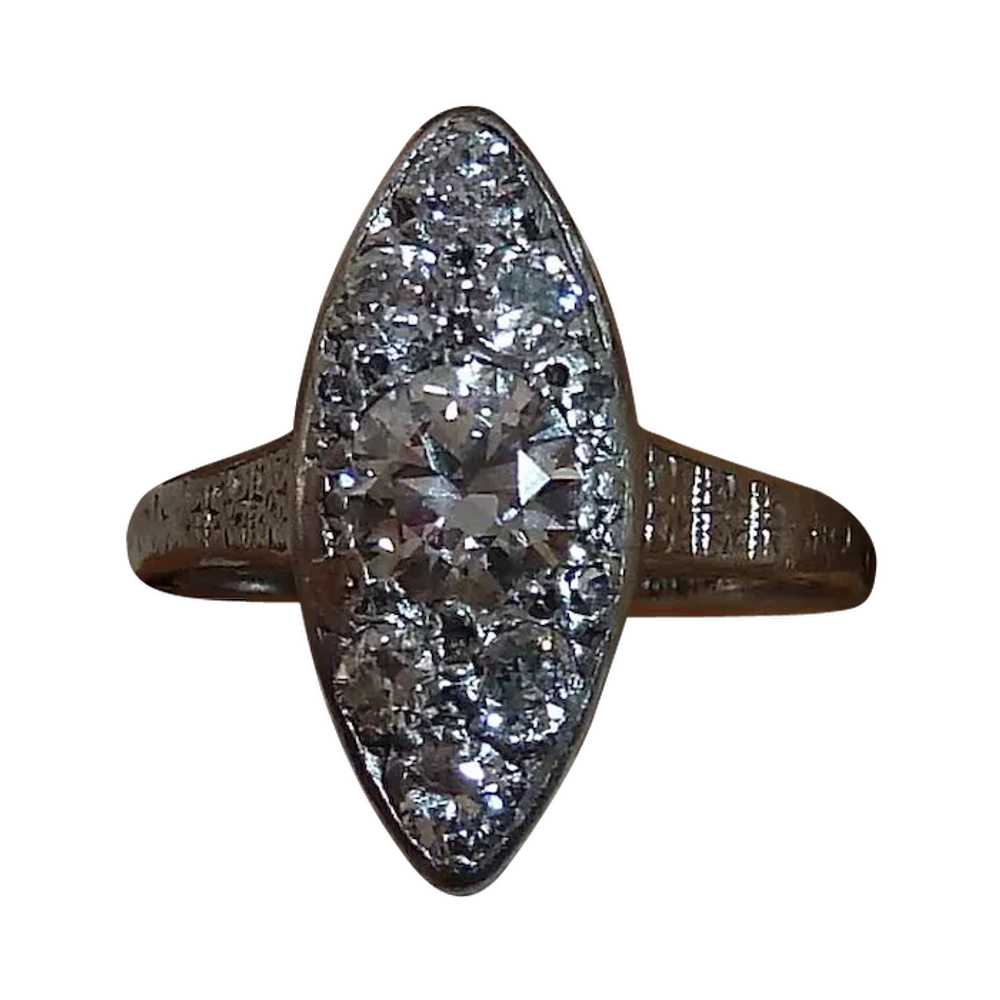 Art Deco Platinum Diamond Ring c1920s - image 1