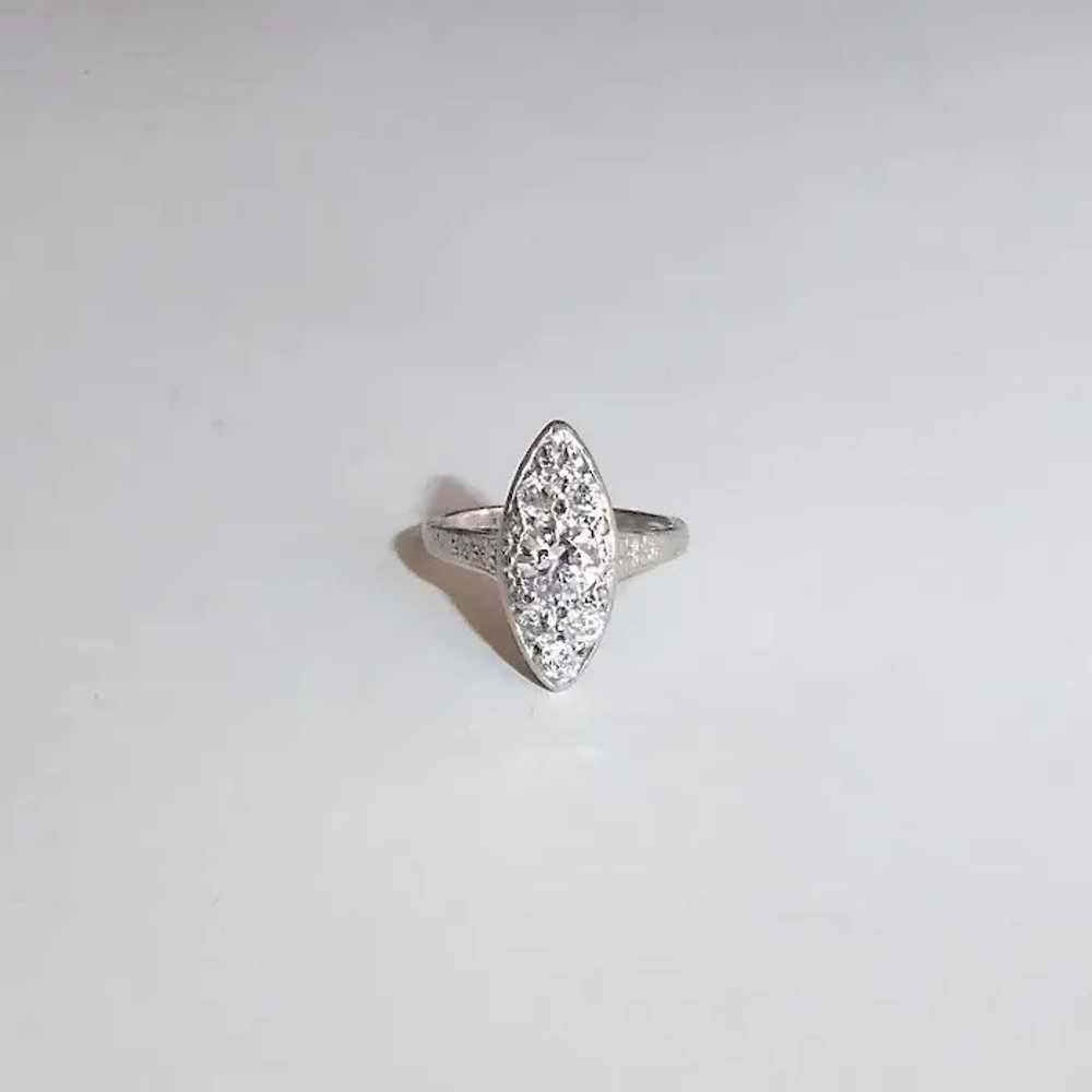Art Deco Platinum Diamond Ring c1920s - image 3
