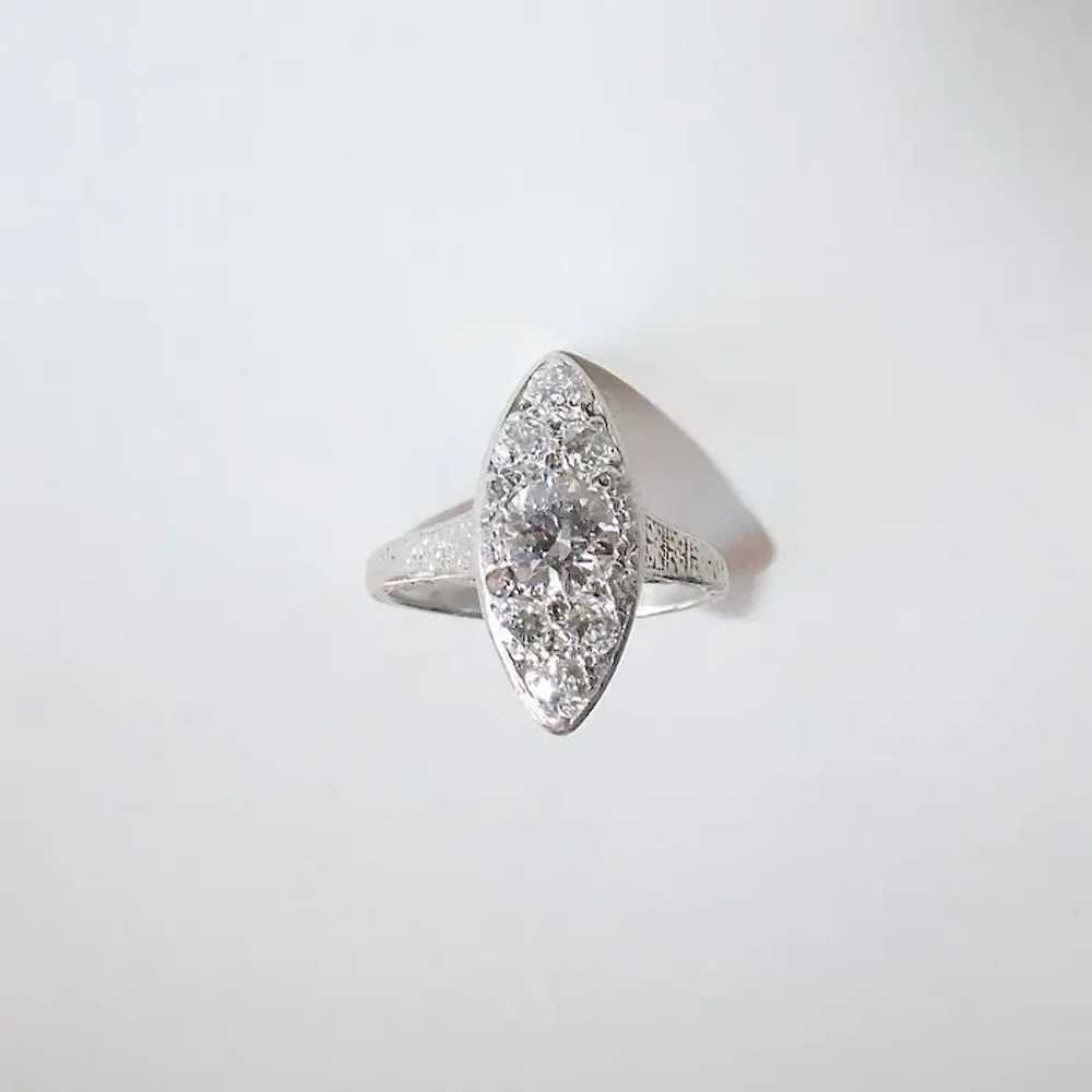 Art Deco Platinum Diamond Ring c1920s - image 4