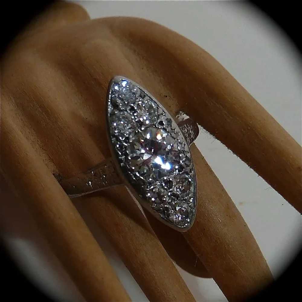 Art Deco Platinum Diamond Ring c1920s - image 5