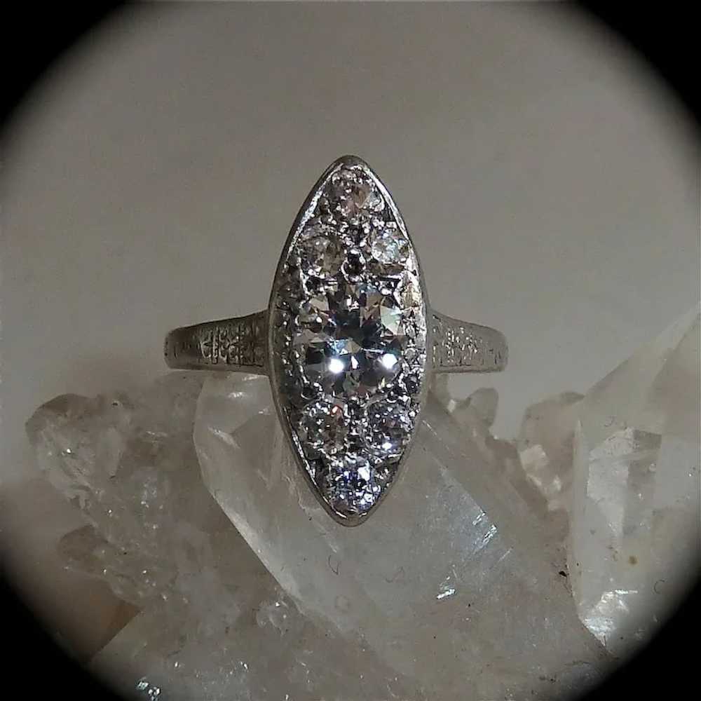 Art Deco Platinum Diamond Ring c1920s - image 6