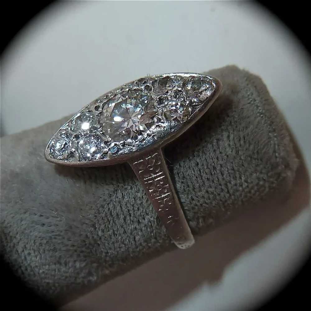 Art Deco Platinum Diamond Ring c1920s - image 7