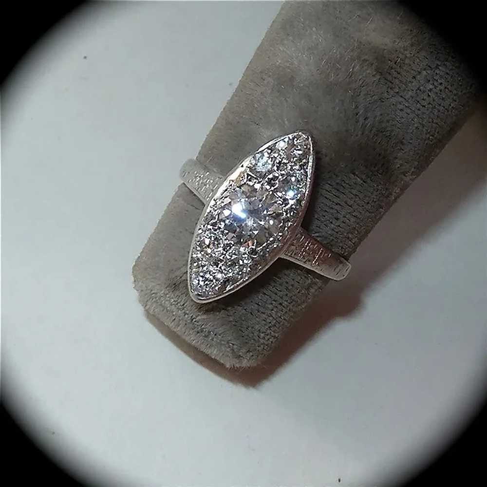 Art Deco Platinum Diamond Ring c1920s - image 9