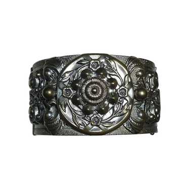 Victorian Revival Ornate Wide Hinged Bracelet