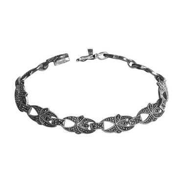 Delicate Sterling Marcasite Link Bracelet