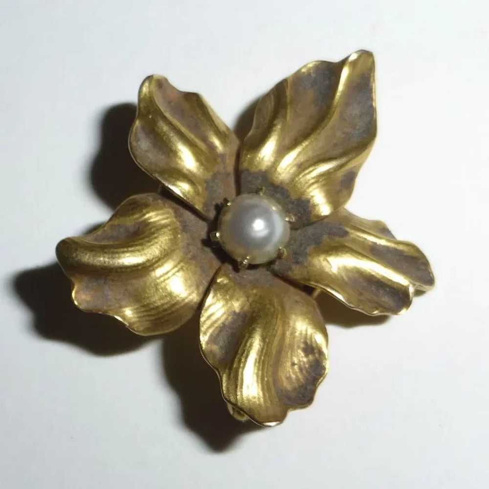 Whiteside & Blank Antique 14k Art Nouveau Flower … - image 2