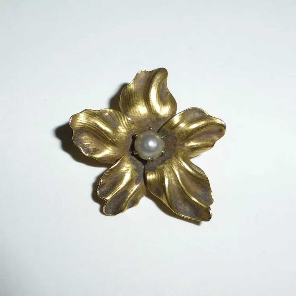 Whiteside & Blank Antique 14k Art Nouveau Flower … - image 3