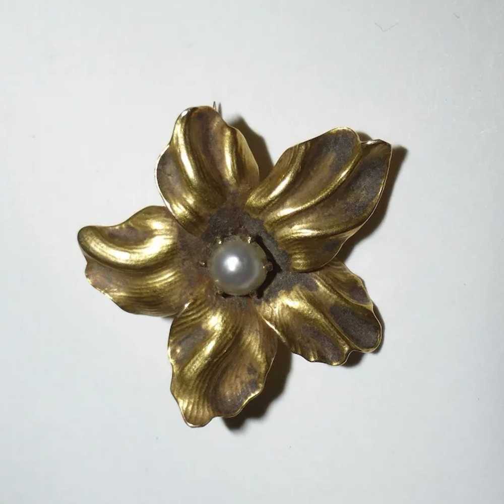 Whiteside & Blank Antique 14k Art Nouveau Flower … - image 4