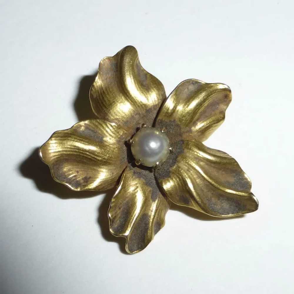 Whiteside & Blank Antique 14k Art Nouveau Flower … - image 5