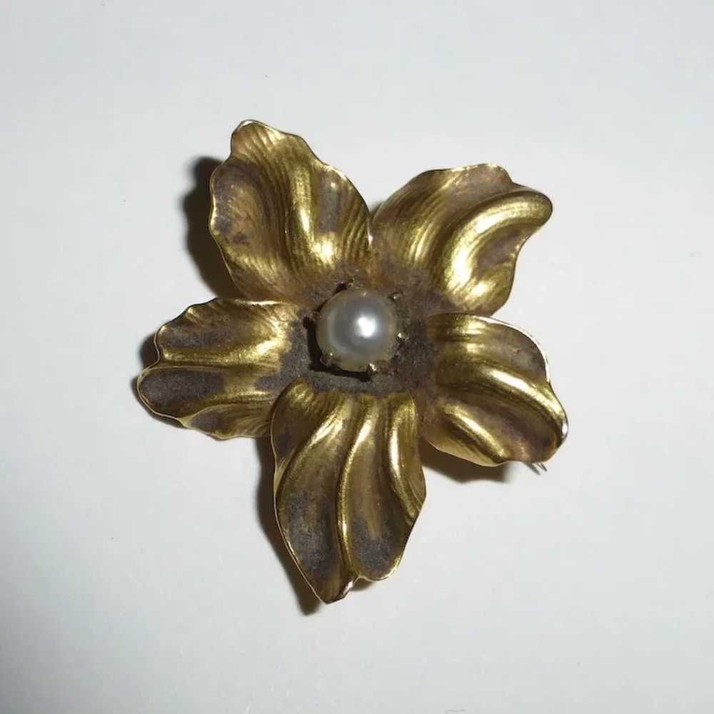 Whiteside & Blank Antique 14k Art Nouveau Flower … - image 8