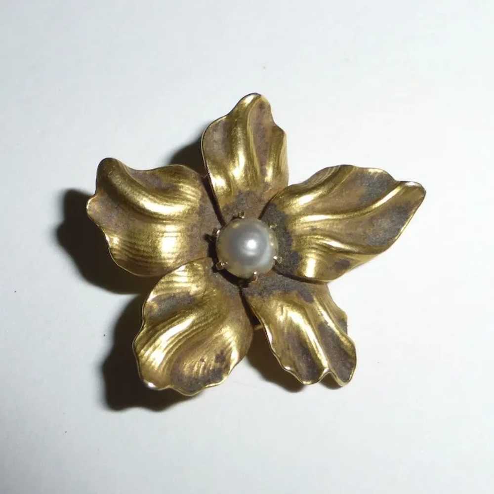 Whiteside & Blank Antique 14k Art Nouveau Flower … - image 9