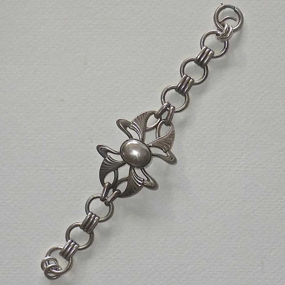 Antique Art Nouveau Sterling Link Bracelet - image 2