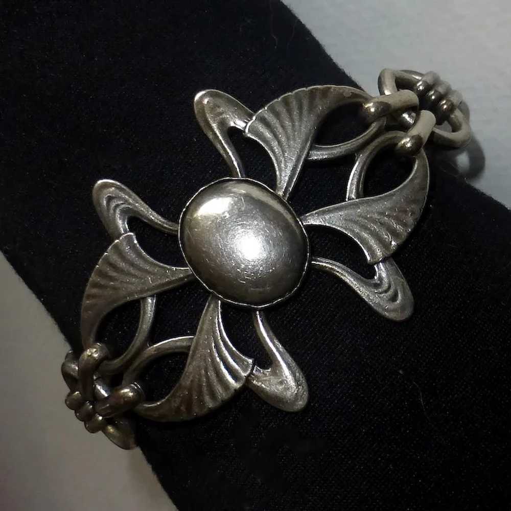 Antique Art Nouveau Sterling Link Bracelet - image 3