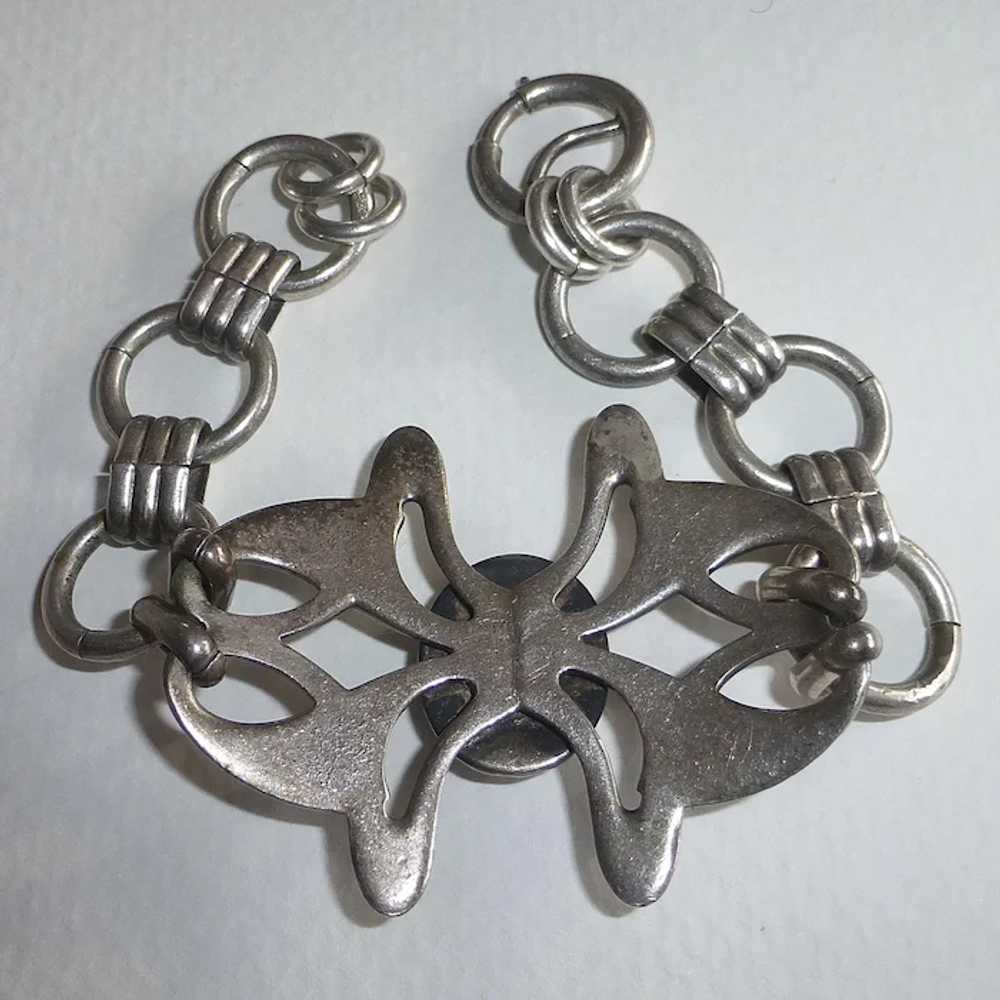 Antique Art Nouveau Sterling Link Bracelet - image 5