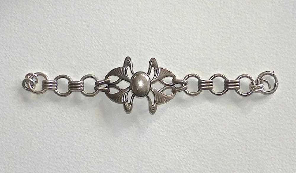 Antique Art Nouveau Sterling Link Bracelet - image 8