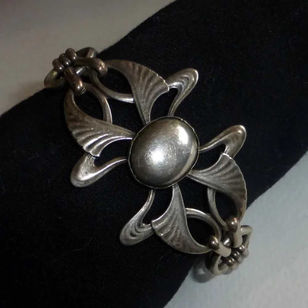 Antique Art Nouveau Sterling Link Bracelet - image 9