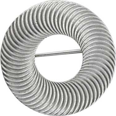Sterling Silver Round Circle Pin Brooch - image 1