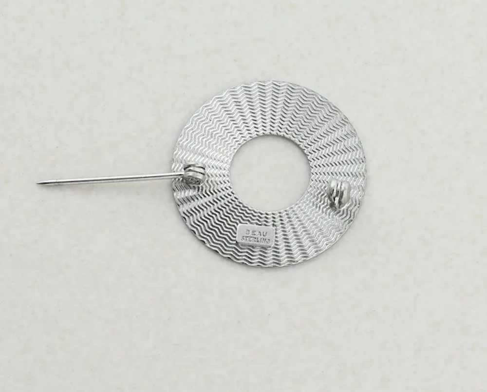 Sterling Silver Round Circle Pin Brooch - image 3