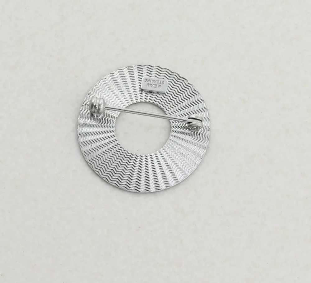 Sterling Silver Round Circle Pin Brooch - image 4