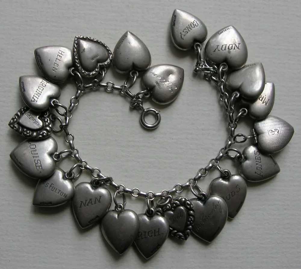 Vintage Twenty Sterling Heart Charm Bracelet - image 2