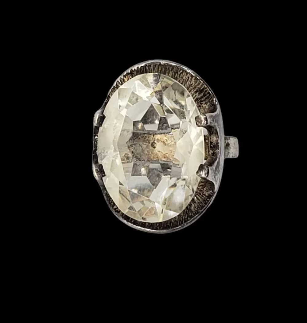 Vintage 925 Sterling Silver Clear Rock Crystal Qu… - image 2