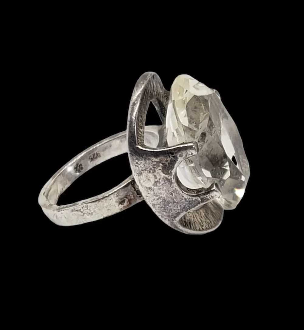 Vintage 925 Sterling Silver Clear Rock Crystal Qu… - image 8