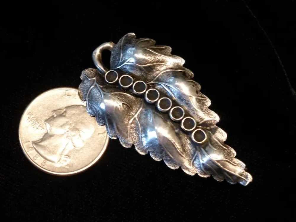 Vintage Sterling Silver Leaf Pin Brooch - image 5