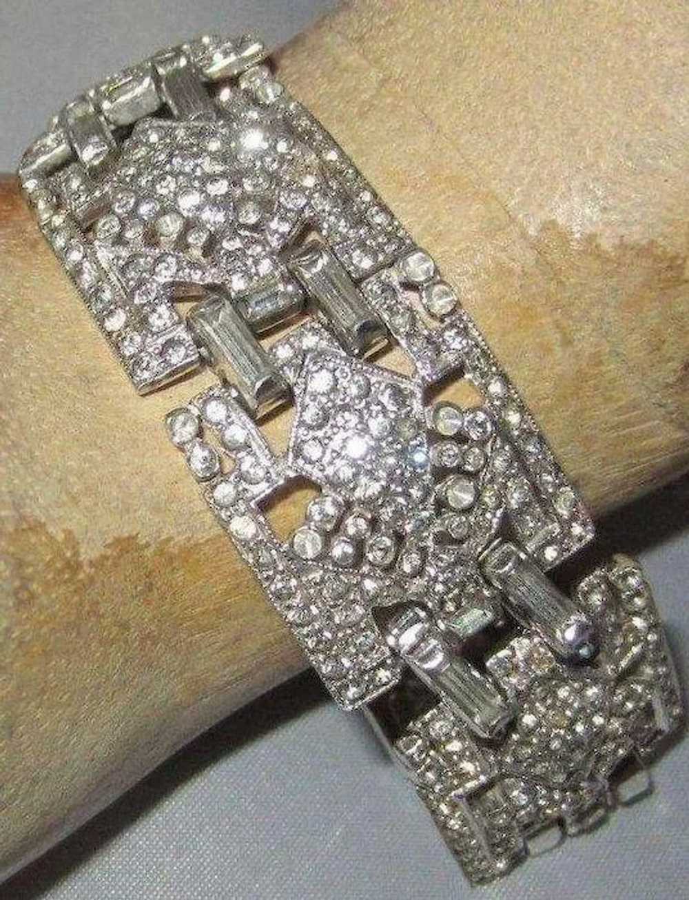 Lovely MAZER Art Deco Diamanté LInked Bracelet, c… - image 2