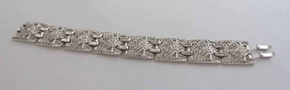 Lovely MAZER Art Deco Diamanté LInked Bracelet, c… - image 3