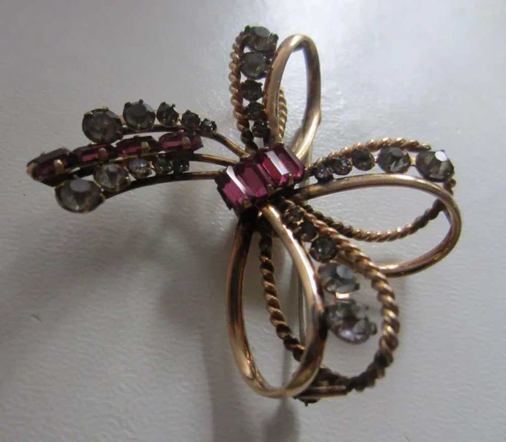 Carl-Art Delicate 1/20 12 KT GF Bow Brooch Pendan… - image 2