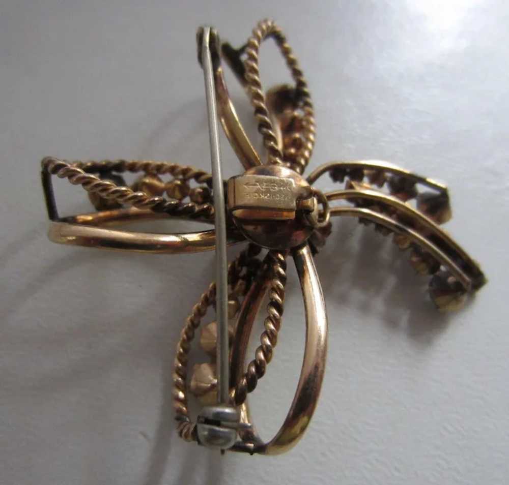 Carl-Art Delicate 1/20 12 KT GF Bow Brooch Pendan… - image 4