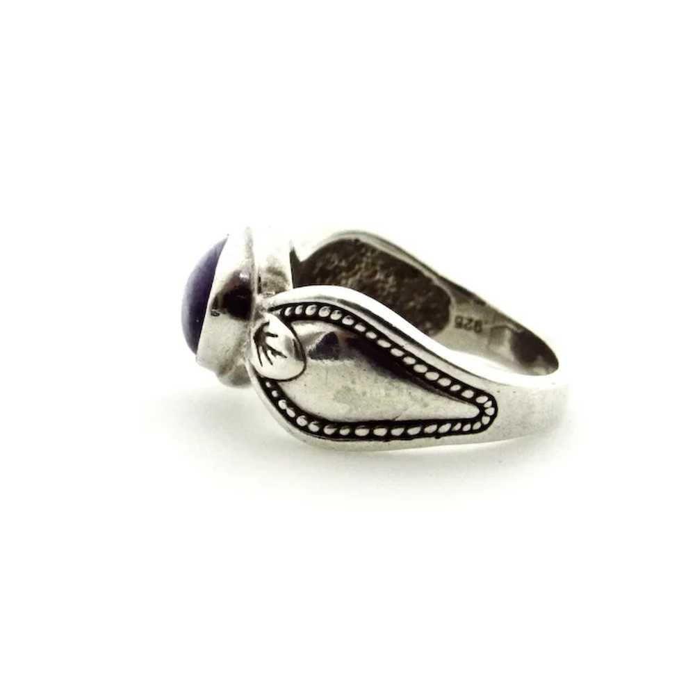 Sterling Silver Charoite Ring - Size 7.75 - image 3