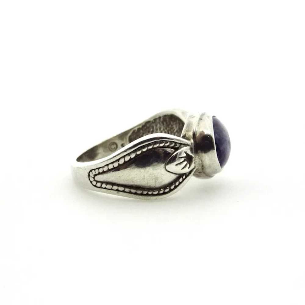 Sterling Silver Charoite Ring - Size 7.75 - image 4