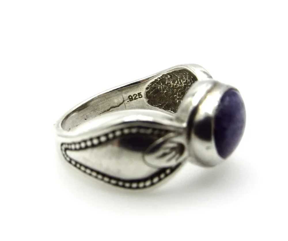 Sterling Silver Charoite Ring - Size 7.75 - image 7