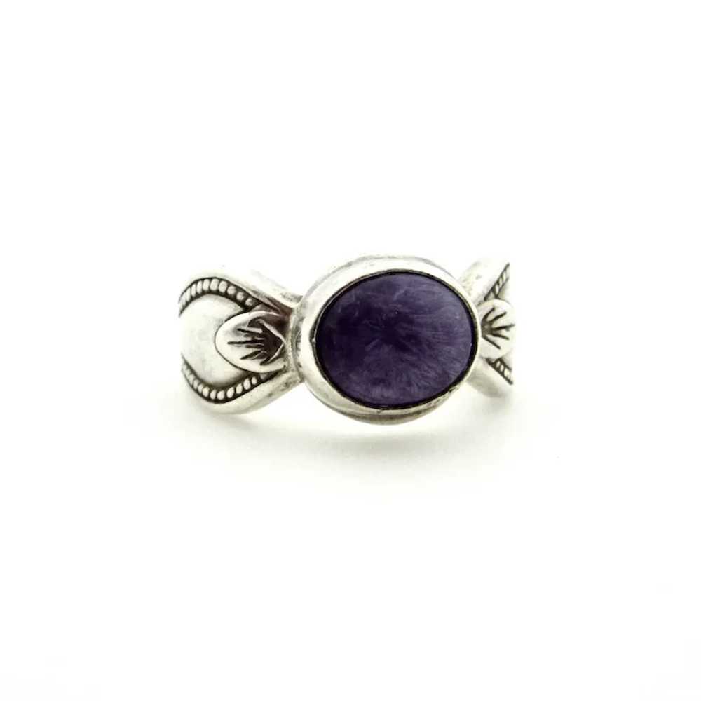 Sterling Silver Charoite Ring - Size 7.75 - image 8