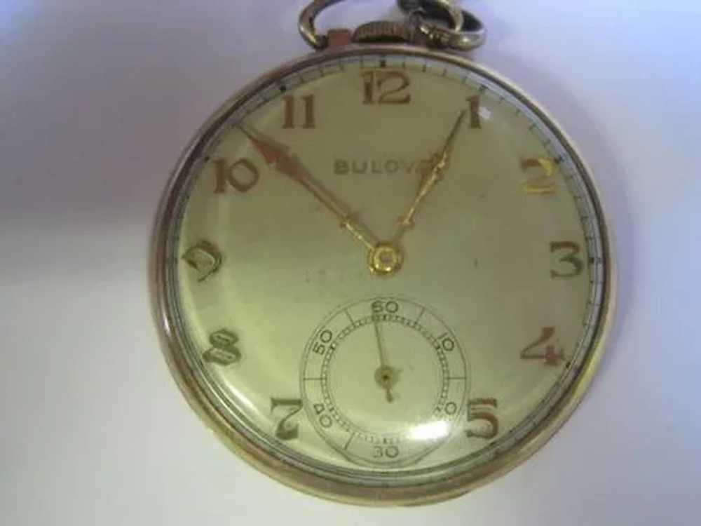 Lot #915 Bulova 15 Jewels Pocket Watch w/Watch Fob - image 3