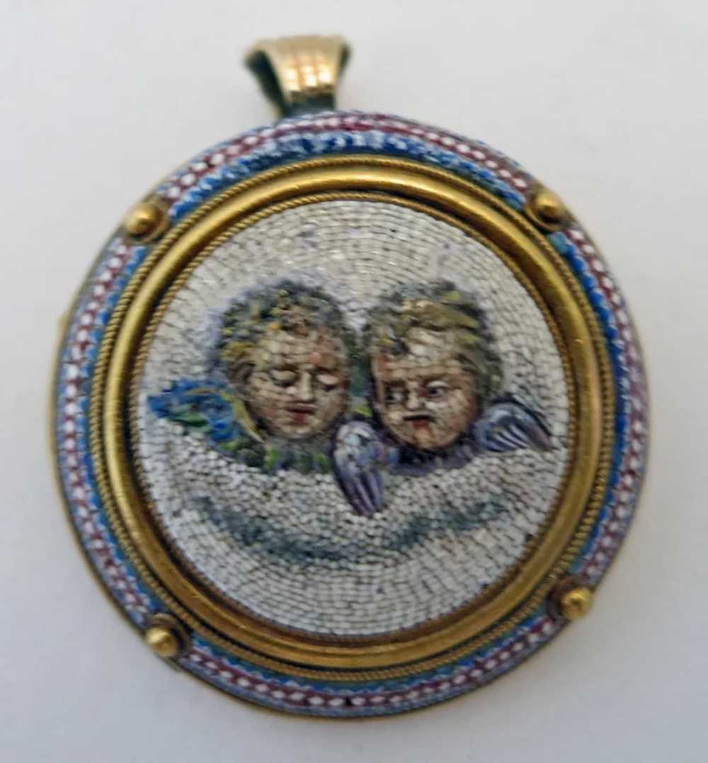 Antique Vatican Gold Micro Mosaic Brooch Early 19… - image 2
