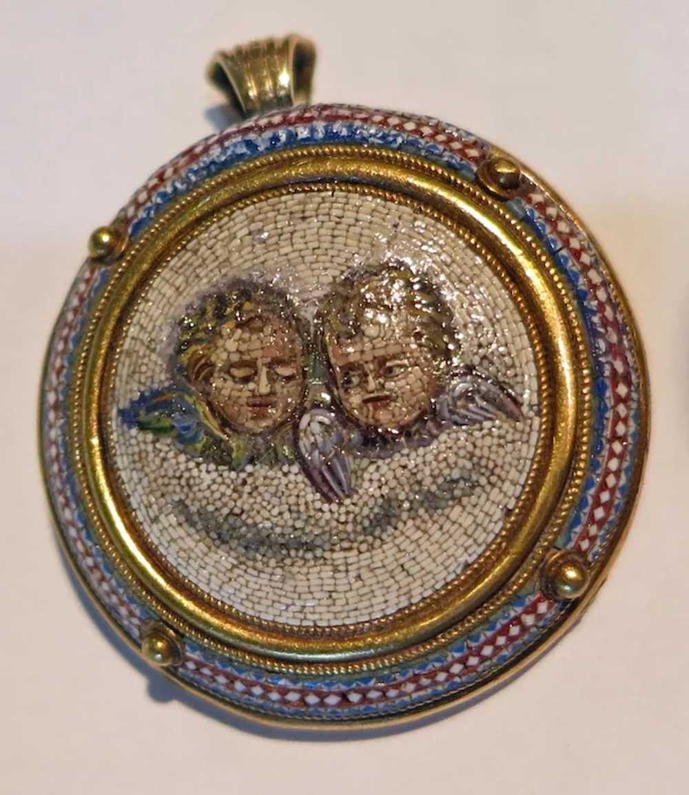 Antique Vatican Gold Micro Mosaic Brooch Early 19… - image 3