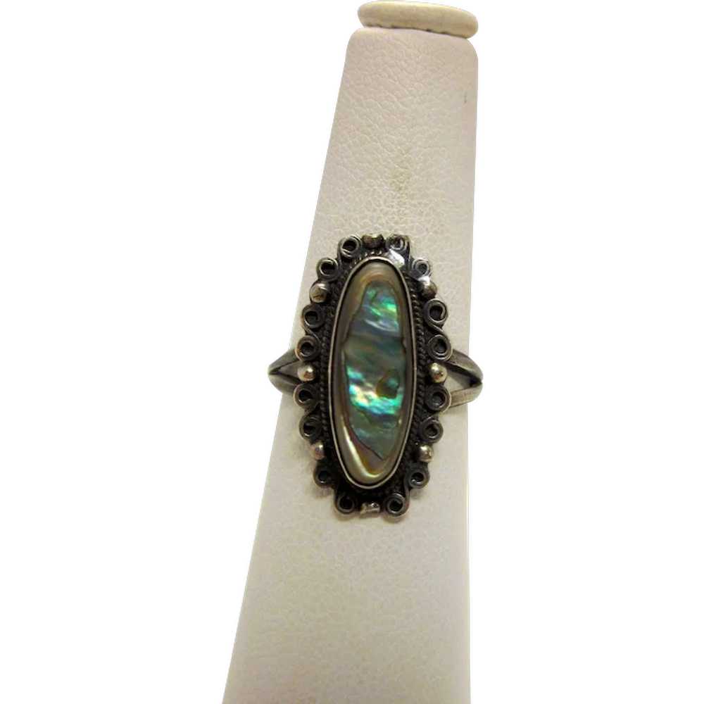 Vintage Sterling Silver and Abalone Artisan State… - image 1