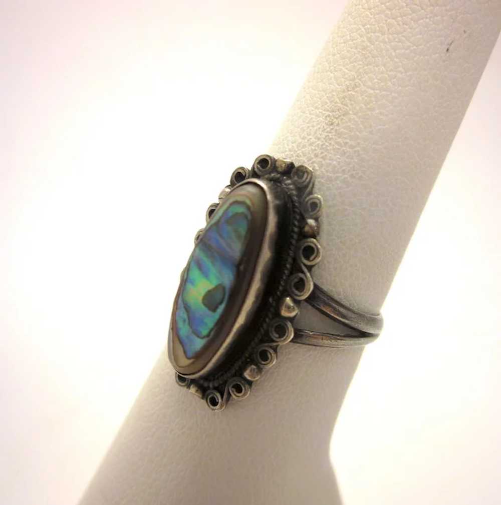 Vintage Sterling Silver and Abalone Artisan State… - image 2