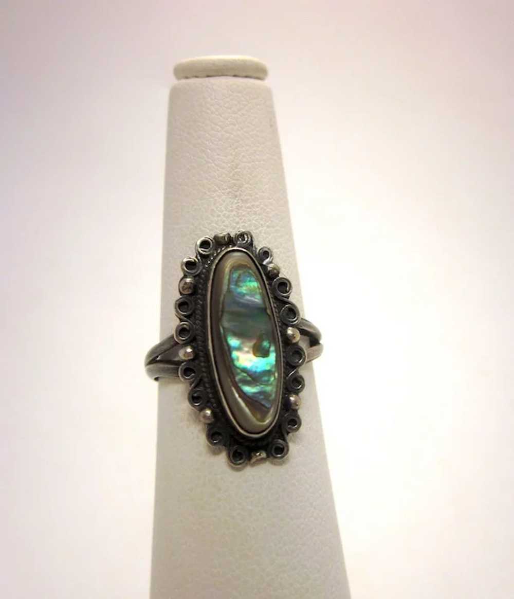 Vintage Sterling Silver and Abalone Artisan State… - image 4