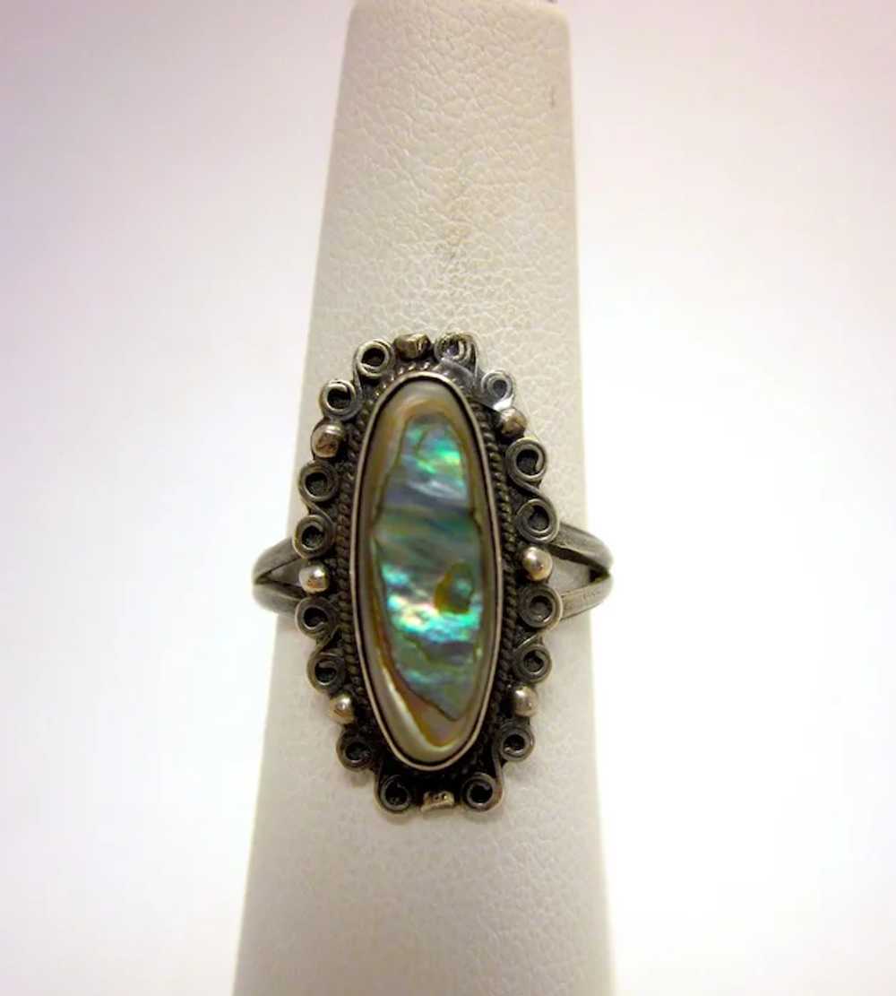 Vintage Sterling Silver and Abalone Artisan State… - image 8