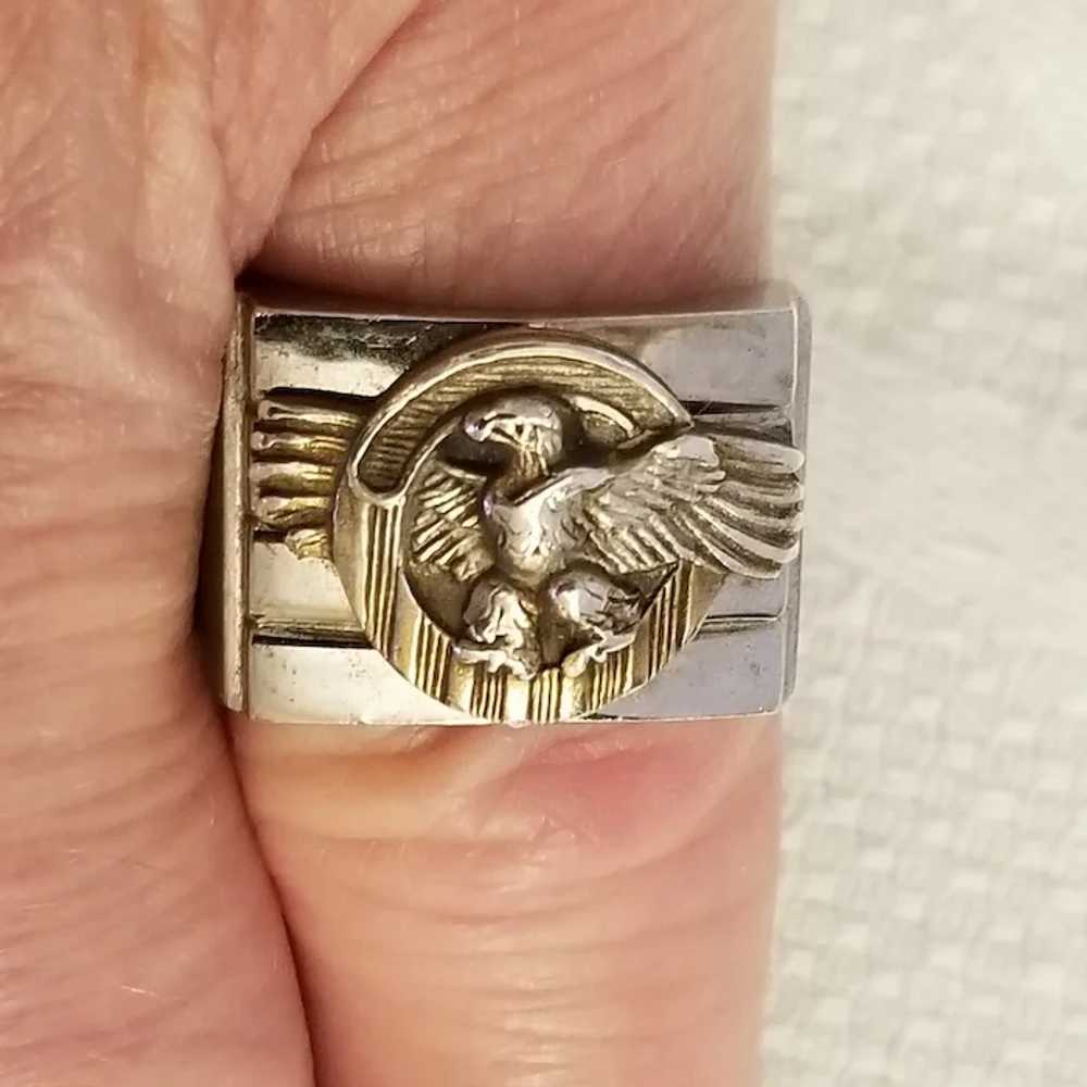 Vintage WWII Sterling Silver Ring - image 2