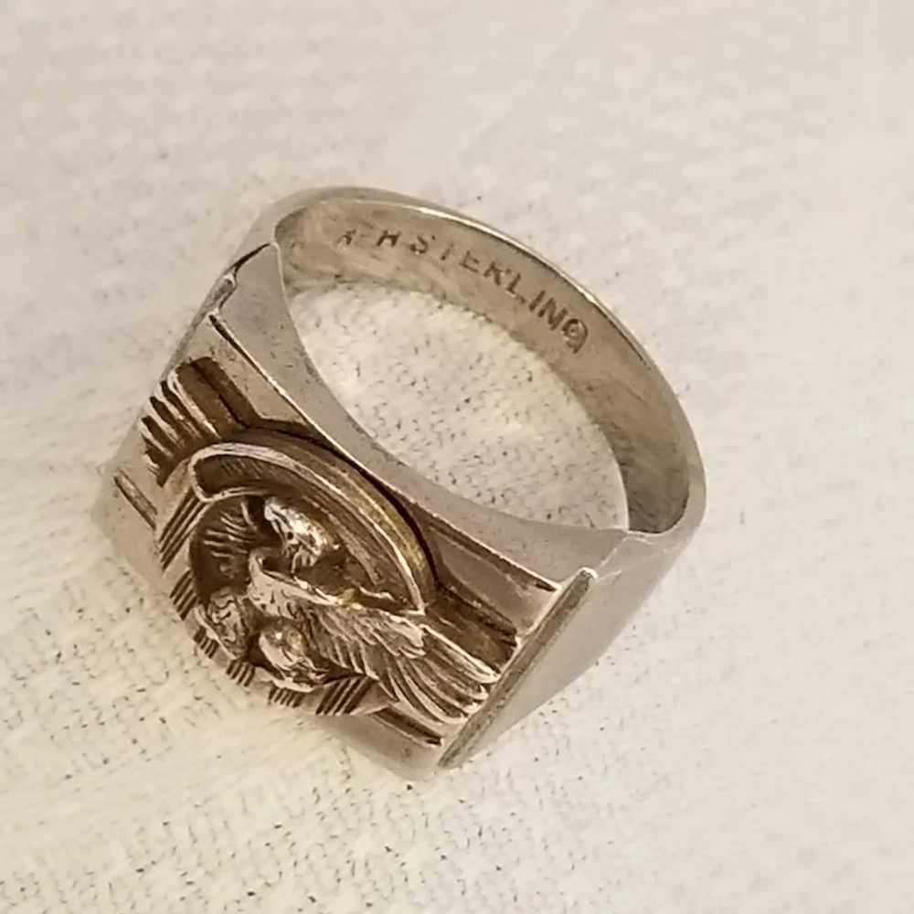 Vintage WWII Sterling Silver Ring - image 3