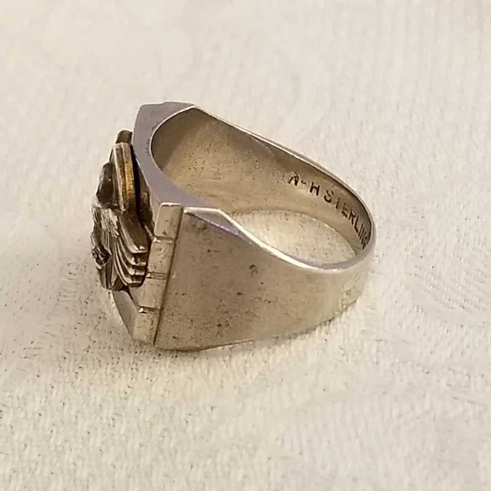 Vintage WWII Sterling Silver Ring - image 5